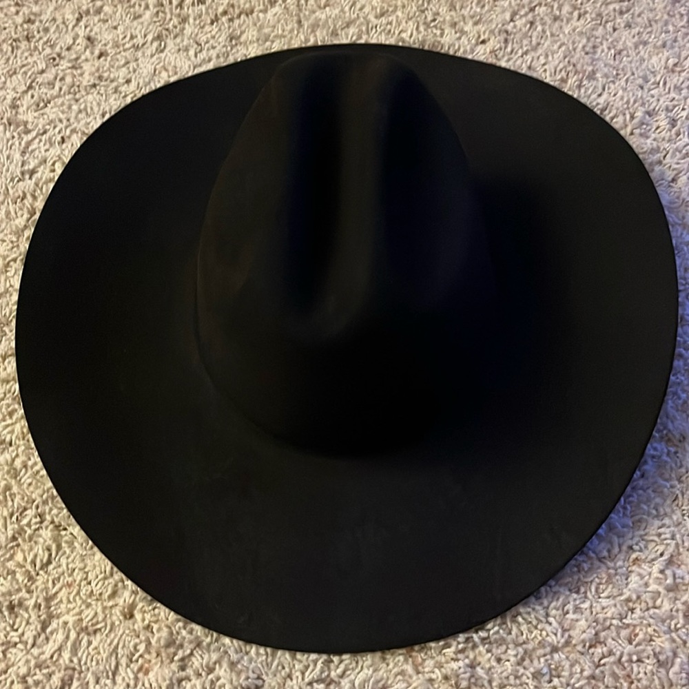 Vintage Serratelli Men’s Black Cowboy Hat 6x Beaver Long Oval Size 7 1/8 EUC.